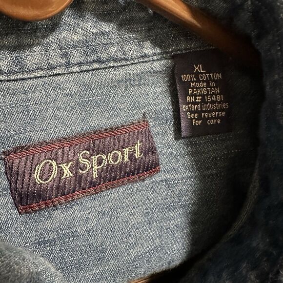 Vintage Tennessee Volunteers Denim Button Down Shirt Vols Men’s Size XL - Picture 5 of 5